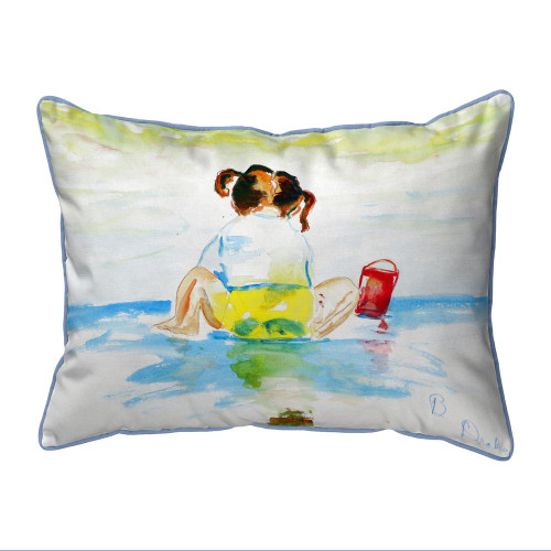 Betsy Drake PiKTails Playing Extra Large Zippered Indoor/Outdoor Pillow 20x24 Main image