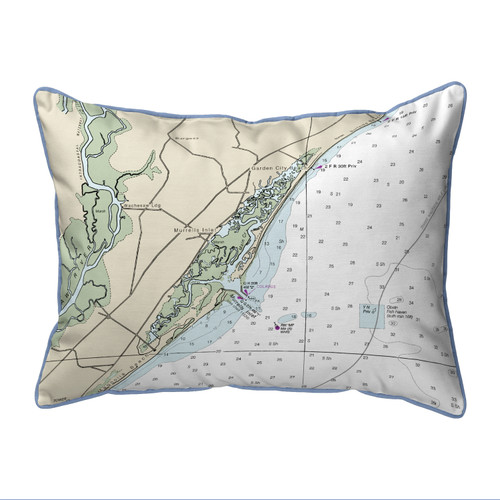 Betsy Drake Murells Inlet, SC Nautical Map Large Corded Indoor/Outdoor Pillow 16x20 Main image