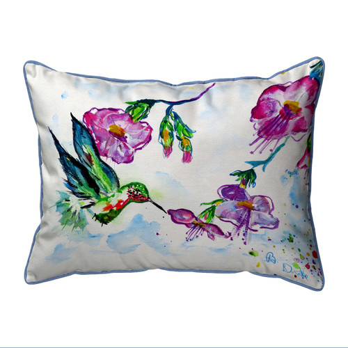 Betsy Drake Feeding Hummingbird Small Indoor/Outdoor Pillow 11x14 Main image