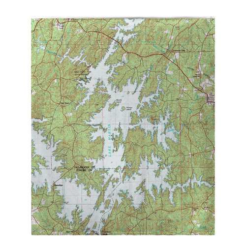 Betsy Drake Lake Martin, AL Nautical Map Fleece Throw Main image