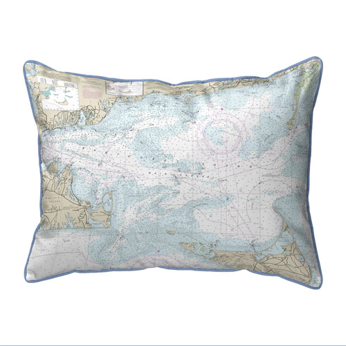 Betsy Drake Nantucket Sound, MA Nautical Map Large Corded Indoor/Outdoor Pillow 16x20 Main image