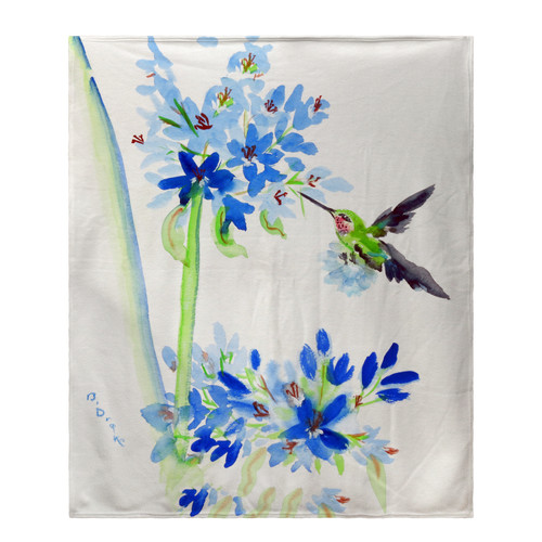 Betsy Drake Hbird & Blue Flower Fleece Throw Main image