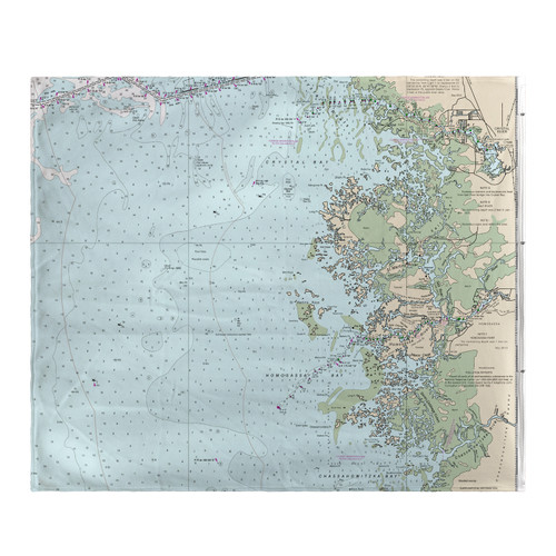 Betsy Drake Crystal River, FL Nautical Map Fleece Throw Main image