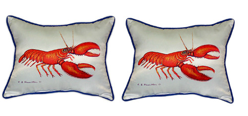 Pair of Betsy Drake Red Lobster Large Pillows Main image