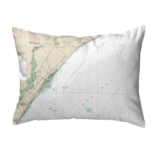 Betsy Drake Pawleys Island, SC Nautical Map Noncorded Indoor/Outdoor Pillow 16x20 Main image