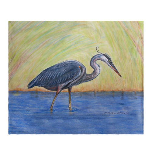 Betsy Drake Blue Heron Fleece Throw Main image