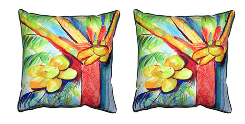 Pair of Betsy Drake Cocoa Nut Tree Small Pillows 12 X 12 Main image