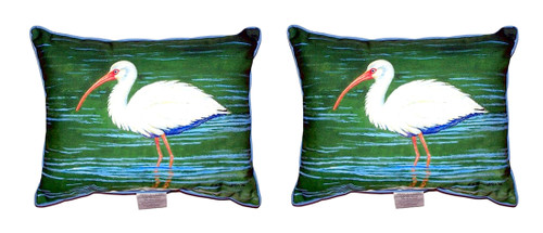 Pair of Betsy Drake Dick’s White Ibis Small Pillows 11X 14 Main image