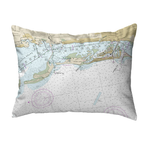 Betsy Drake Clearwater Harbor, FL Nautical Map Noncorded Indoor/Outdoor Pillow 16x20 Main image