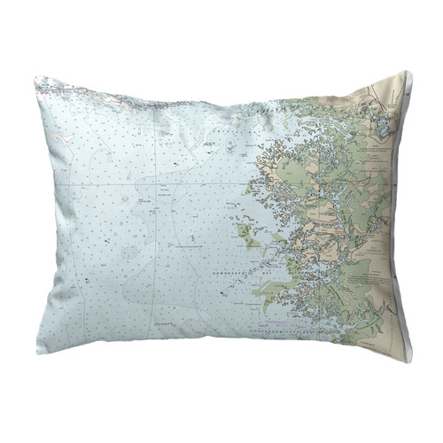 Betsy Drake Crystal River, FL Nautical Map Noncorded Indoor/Outdoor Pillow 16x20 Main image