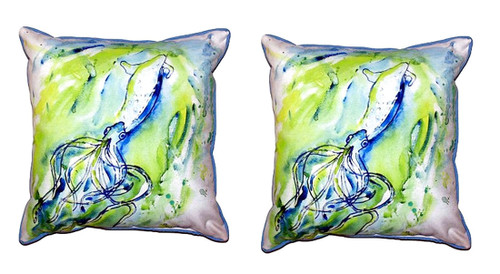 Pair of Betsy Drake Calamari Small Pillows 12 Inch X 12 Inch Main image