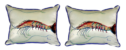 Pair of Betsy Drake Betsy’s Shrimp Small Pillows 11 Inch X 14 Inch Main image