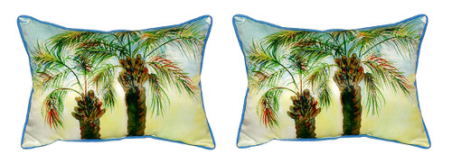 Pair of Betsy Drake Betsy’s Palms Small Pillows 11 Inch X 14 Inch Main image