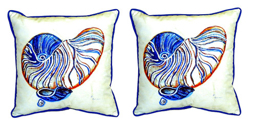 Pair of Betsy Drake Betsy’s Nautilus Small Pillows 12 X 12 Main image