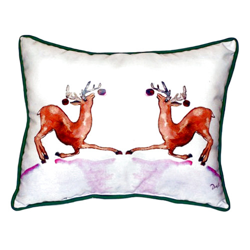 Betsy Drake Dancing Deer Small Indoor/Outdoor Pillow 11x14 Main image