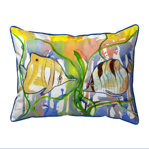 Betsy Drake Angel Fish Small Indoor/Outdoor Pillow 11x14 Main image