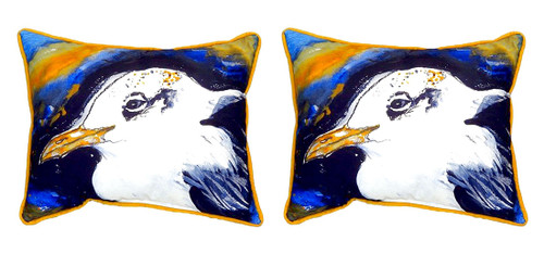 Pair of Betsy Drake Gull Portrait Left Small Pillows 11 Inch X 14 Inch Main image