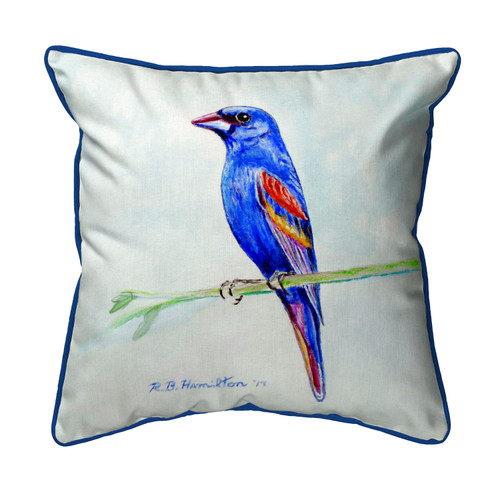 Betsy Drake Blue Grosbeak Large Pillow 16x20 Main image