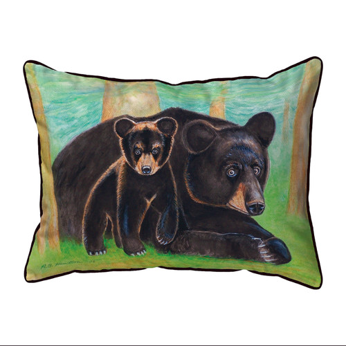 Betsy Drake Bear & Cub Small Indoor/Outdoor Pillow 11x14 Main image