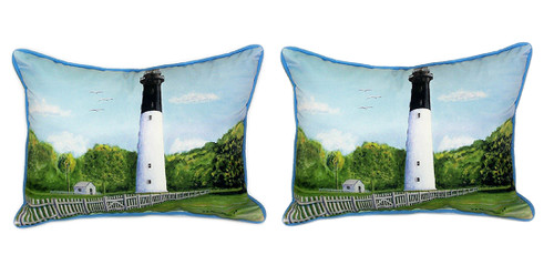 Pair of Betsy Drake Hunting Island Lighthouse Large Pillows 18 Inch x 18 Inch Main image