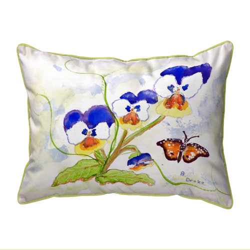 Betsy Drake Pansies Small Indoor/Outdoor Pillow 11x14 Main image