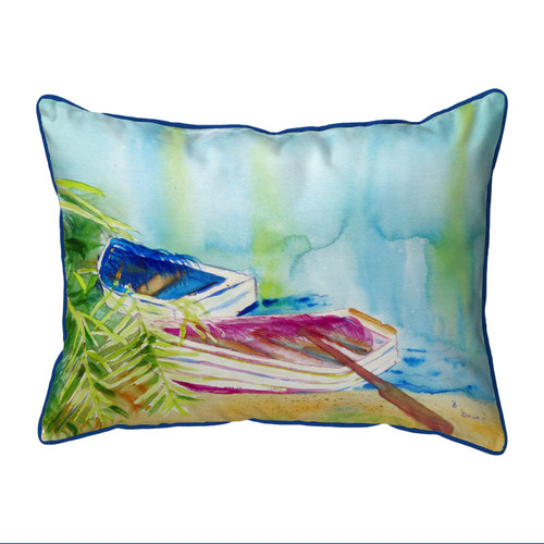 Betsy Drake Watercolor Rowboats Large Pillow 16x20 Main image