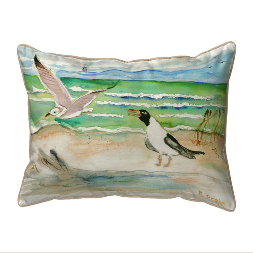 Betsy Drake Seagulls Small Indoor/Outdoor Pillow 11x14 Main image