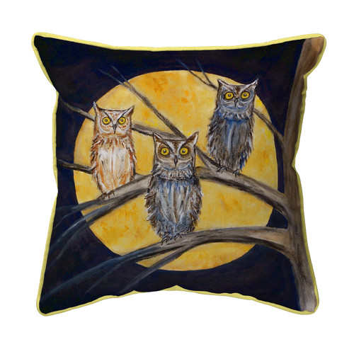 Betsy Drake Night Owls Small Indoor/Outdoor Pillow 12x12 Main image