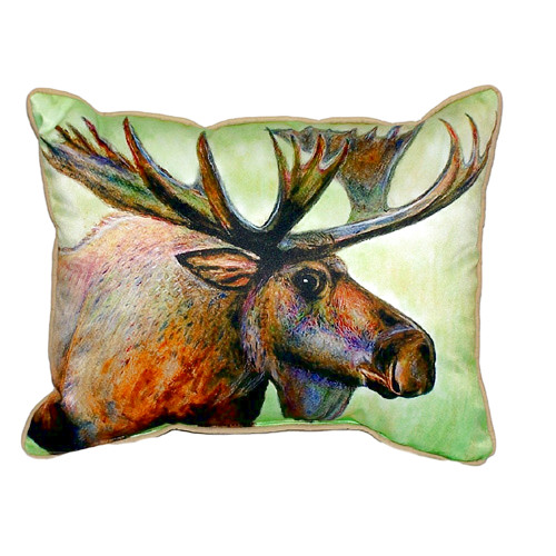 Betsy Drake Moose Small Indoor/Outdoor Pillow 11x14 Main image