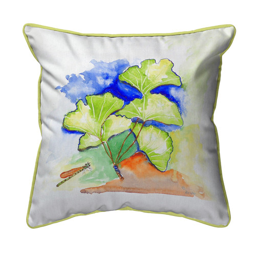 Betsy Drake Gingko Leaves Small Indoor/Outdoor Pillow 12x12 Main image