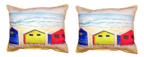 Pair of Betsy Drake Beach Bungalows Large Pillows 16 Inch X 20 Inch Main image