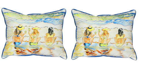 Pair of Betsy Drake Bottoms Up Large Pillows Main image