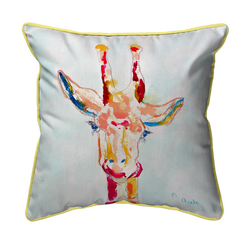 Betsy Drake Giraffe Small Indoor/Outdoor Pillow 12x12 Main image