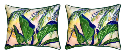 Pair of Betsy Drake Elephant Ears Large Indoor/Outdoor Pillows 11X 14 Main image