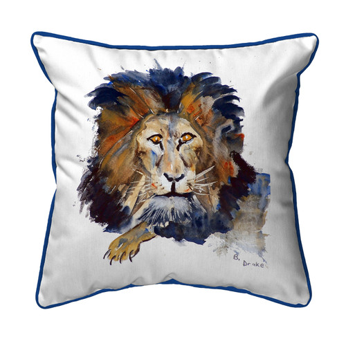 Betsy Drake Lion Small Indoor/Outdoor Pillow 12x12 Main image