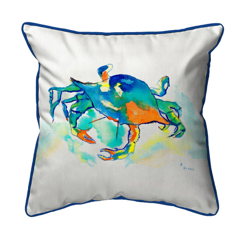 Betsy Drake Orange Crab Small Indoor/Outdoor Pillow 12x12 Main image