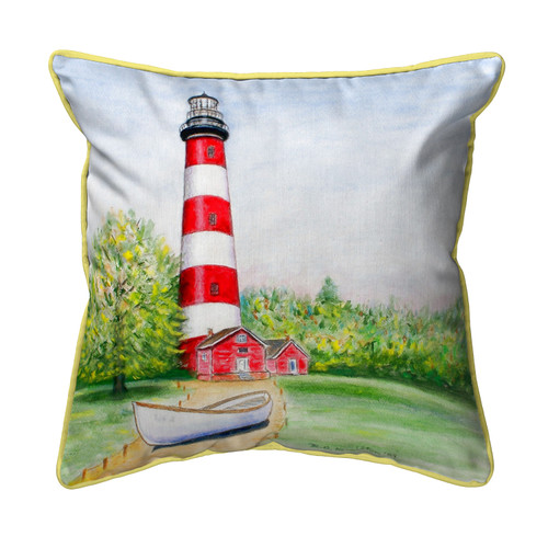 Betsy Drake Chincoteague Lighthouse VA Small Indoor/Outdoor Pillow 12x12 Main image
