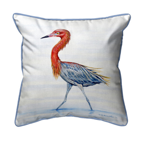 Betsy Drake Reddish Egret  Indoor/Outdoor Extra Large Pillow 20x24 Main image