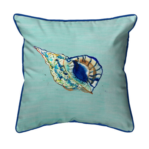 Betsy Drake Betsy's Conch Shell Extra Large 22 X 22 Indoor / Outdoor Teal Pillow Main image