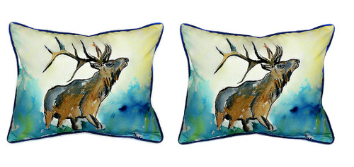 Pair of Betsy Drake Elk Large Pillows 16 Inchx20 Inch Main image