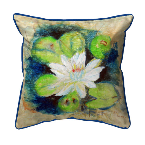 Betsy Drake Water Lily on Rice Extra Large Zippered Pillow 22x22 Main image