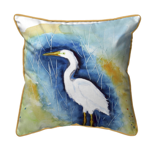 Betsy Drake Great Egret Left Extra Large Zippered Pillow 22x22 Main image