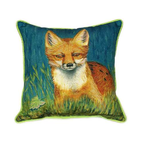 Pair of Betsy Drake Red Fox Large Indoor/Outdoor Pillows 18x18 Main image