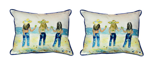 Pair of Betsy Drake Sandy Bottoms Large Indoor/Outdoor Pillows 16x20 Main image