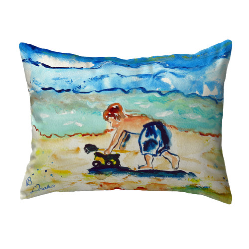 Betsy Drake Boy & Toy No Cord Pillow 16x20 Main image