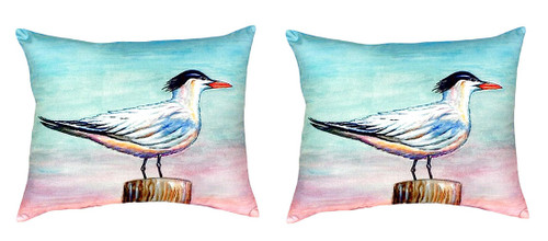 Pair of Betsy Drake Royal Tern No Cord Pillows 16 Inch X 20 Inch Main image