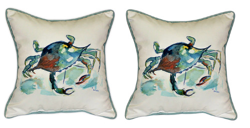 Pair of Betsy Drake Betsy’s Crab Large Pillows 18x18 Main image