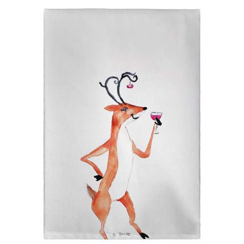 Betsy Drake Drunk Deer Guest Towel Main image