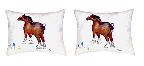 Pair of Betsy Drake Clydesdale No Cord Pillows 16 Inch X 20 Inch Main image