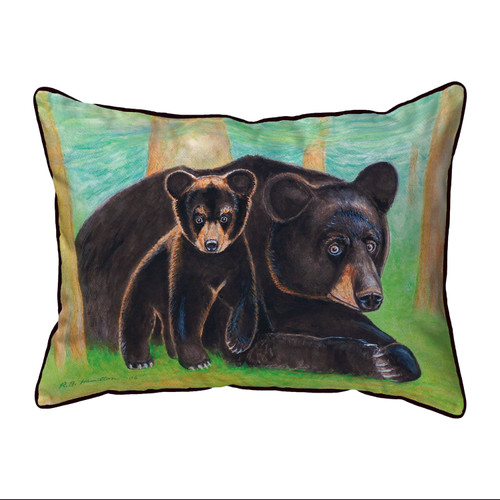 Betsy Drake Bear and Cub Extra Large 20 X 24 Indoor / Outdoor Pillow Main image